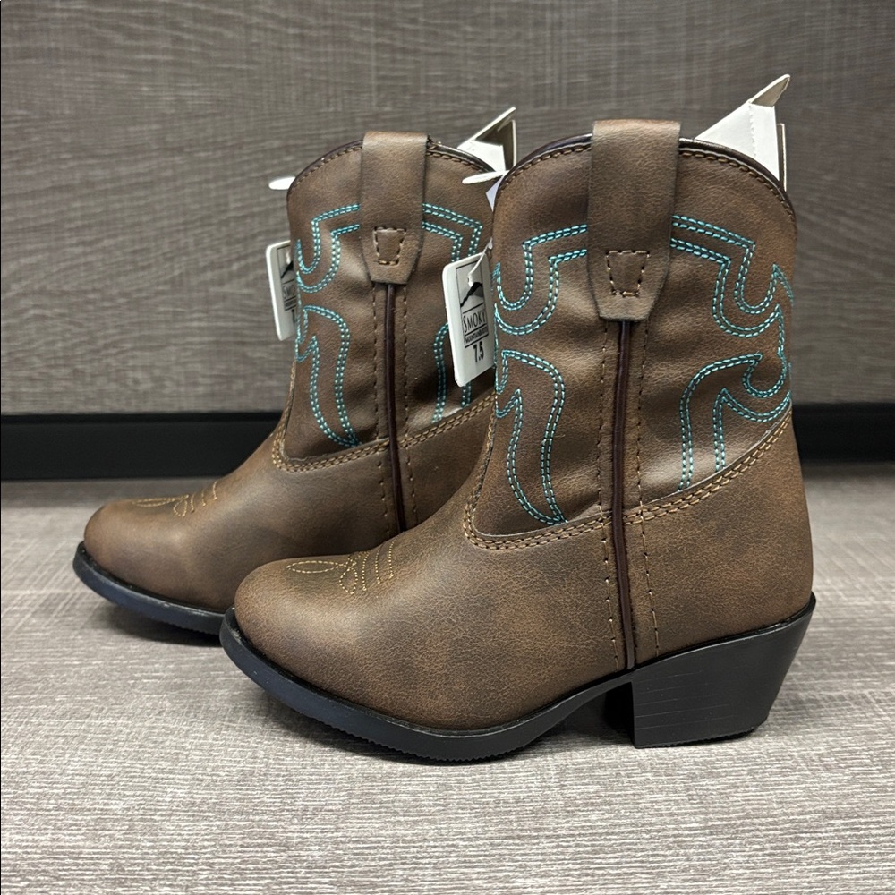 Toddler Smoky Mountain Monterey Western/Cowboy Boots (Brown/Teal) - Size 7.5
